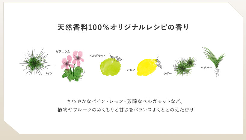 草花木果大人のニキビラインで使用されているオリジナルレシピの香り